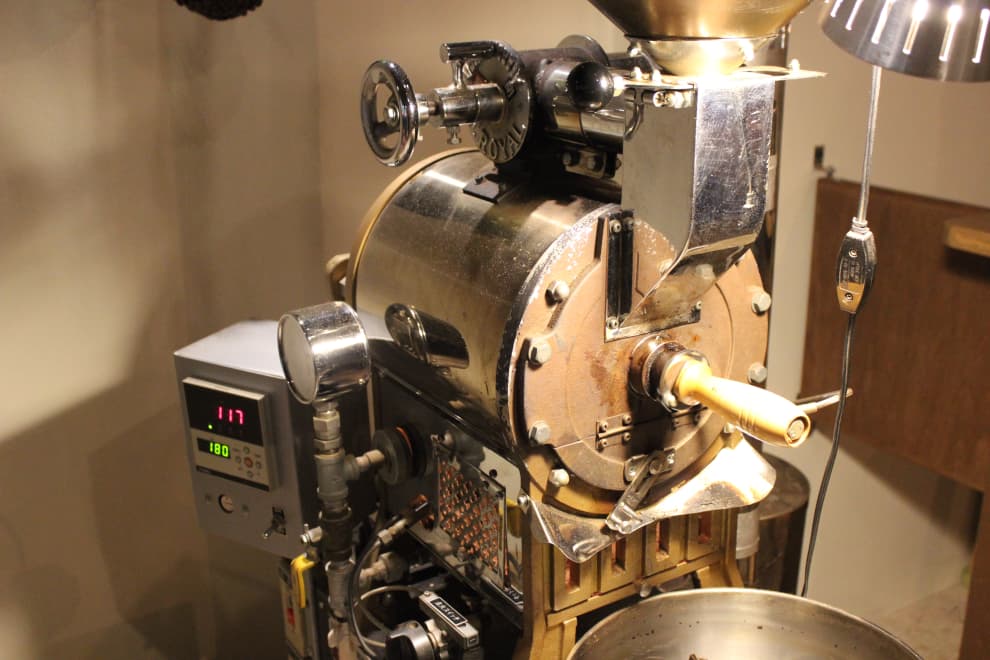 ふじ珈琲 自家焙煎 焙煎機の予熱運転